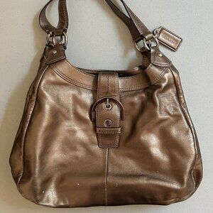 Coach y2k Bronze Leather Hobo Buckle Shoulderbag
